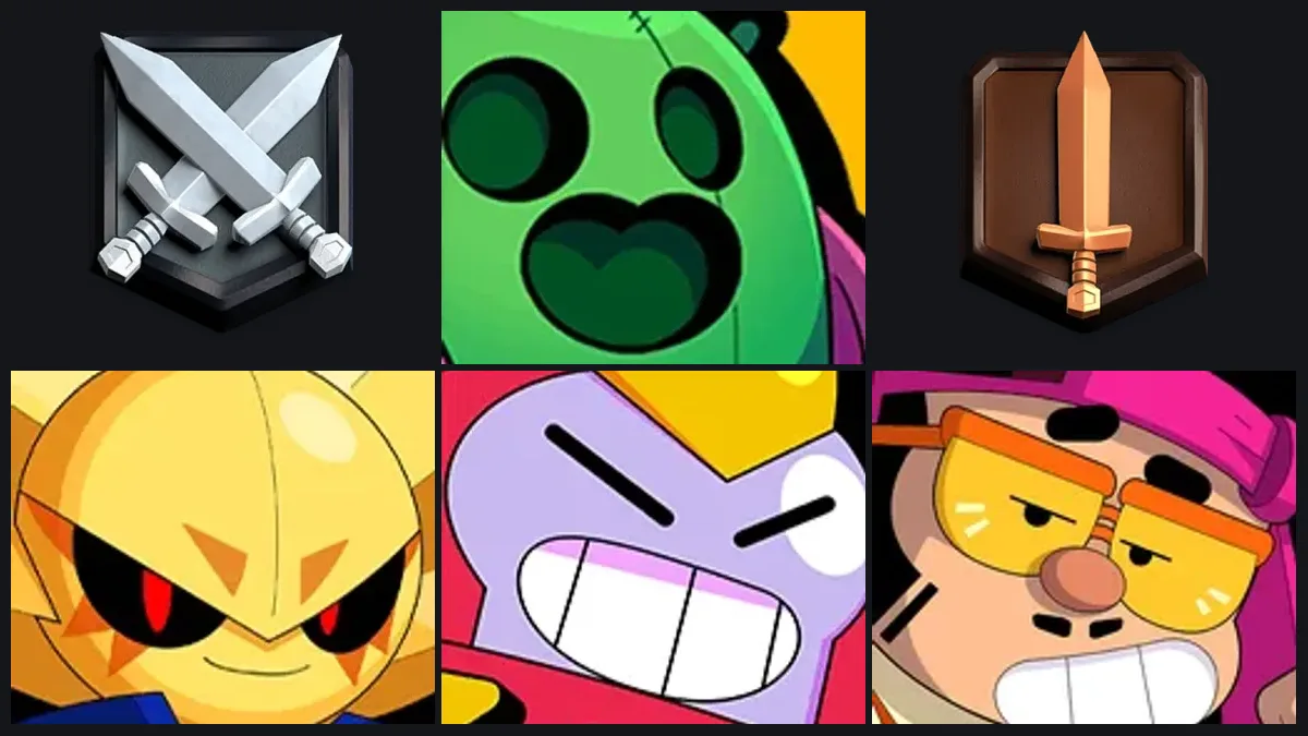 Um recorte de contas de Brawl Stars: cada uma com sua coleção de brawlers, troféus e progresso próprio.