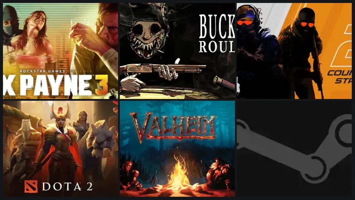 Um pouco do que uma boa biblioteca Steam guarda: variedade que se acumula com o tempo.