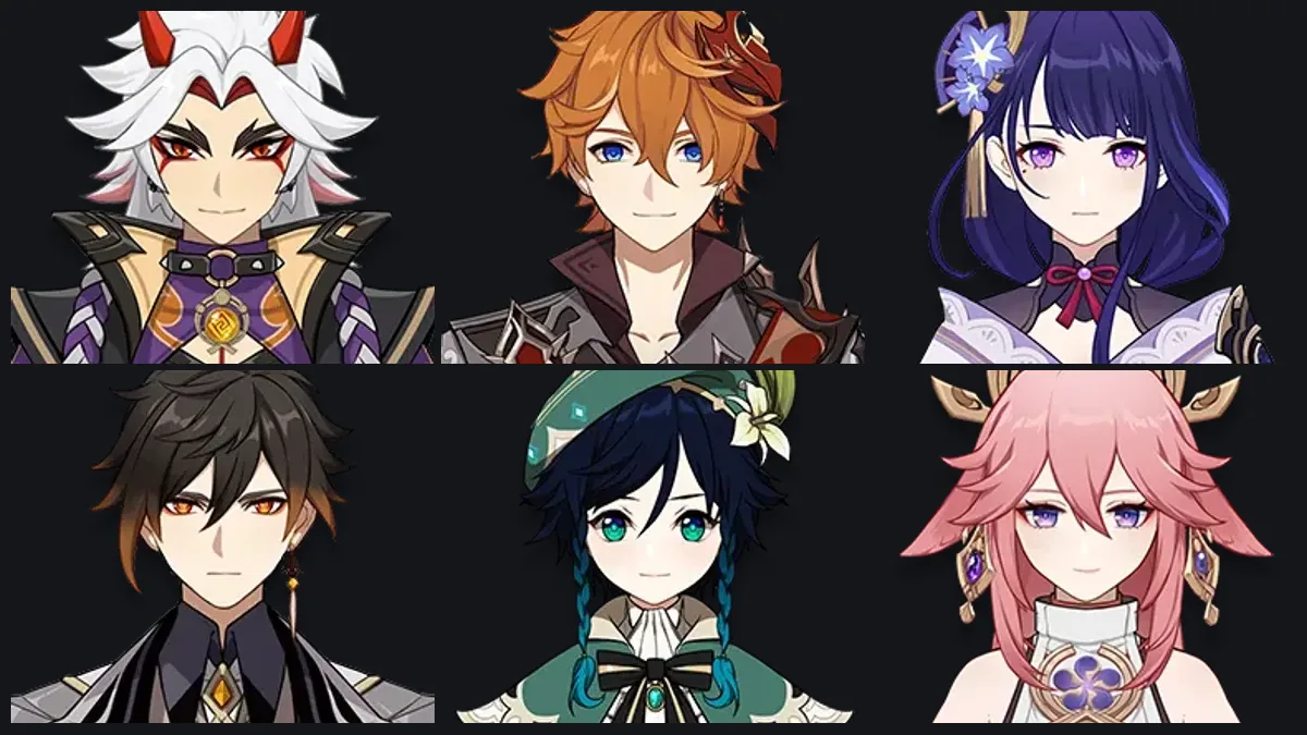 Contas de Genshin Impact com personagens e progressos diferentes, cada uma contando sua própria história de Teyvat.